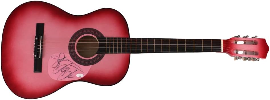 JOJO SIWA SIGNED AUTOGRAPH FULL SIZE PINK ACOUSTIC GUITAR W/JAMES SPENCE JSA AUTHENTICATION - DANCE MOMS BREAKOUT STAR, DANCING WITH THE STARS, THE J TEAM, BOOMERANG, KID IN A CANDY STORE