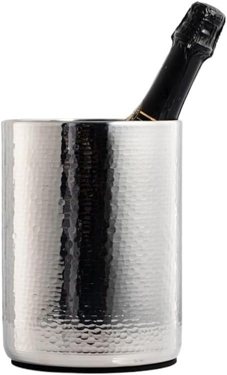 Ice Bucket, Stainless Steel Champagne Wine Chiller Bucket Ice Cooler Ice Buckets for Parties(Silver)