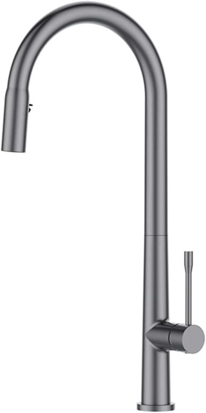 Kitchen Faucet Pull Out Cold and Hot Mixer Tap Single Holde Faucet Kitchen Sink(Gun Metal)