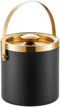 Ice Bucket, Stainless Steel Ice Bucket Double Insulated Keep Cold Champagne Wine Beer Bucket Ice Pellets Ice Cube Bucket Ice Buckets for Parties(Black,Large)