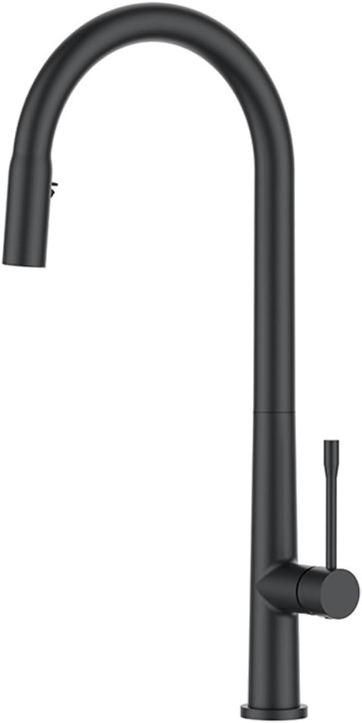 Kitchen Faucet Pull Out Cold and Hot Mixer Tap Single Holde Faucet Kitchen Sink(Matt Black)