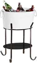 Ice Bucket, Camping Beer Ice Bucket Rack Portable Outdoor Bar Cooler Holder Ice Buckets for Parties(White)