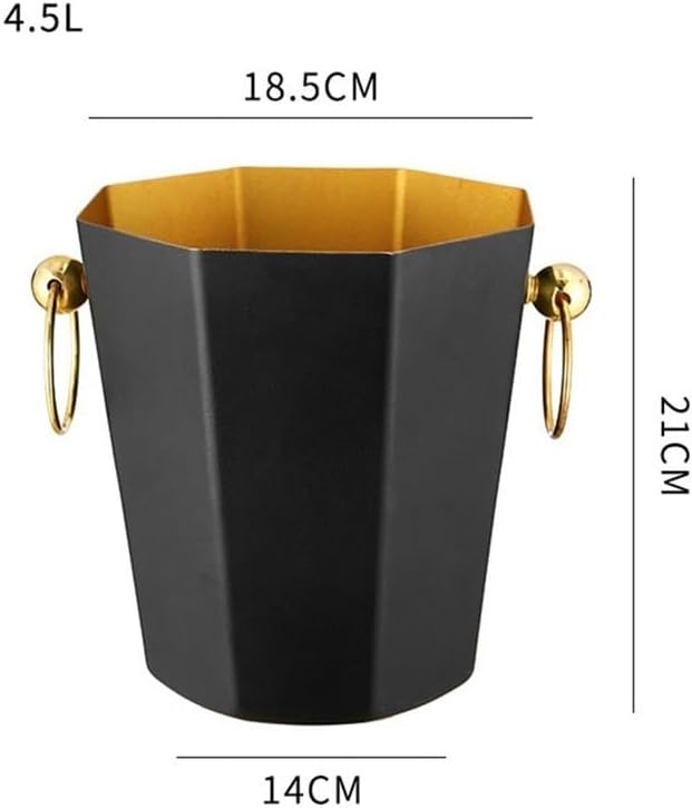 Ice Bucket, Home Wine Champagne Bucket Stainless Steel Ice Bucket Commercial Bar Beer Ice Keep Cold Bucket Ice Buckets for Parties(Black)