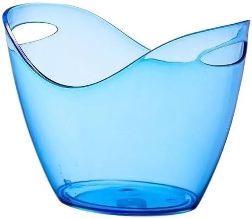 Keep Ice Frozen Longer ﻿Acrylic Ice BucketLarge Capacity Champagne BucketBar Pellet BucketFilled Bucket for parties(Blue)