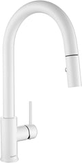 AguaStella AS60W Shiny White Kitchen Sink Faucet with Pull Down Sprayer Single Handle