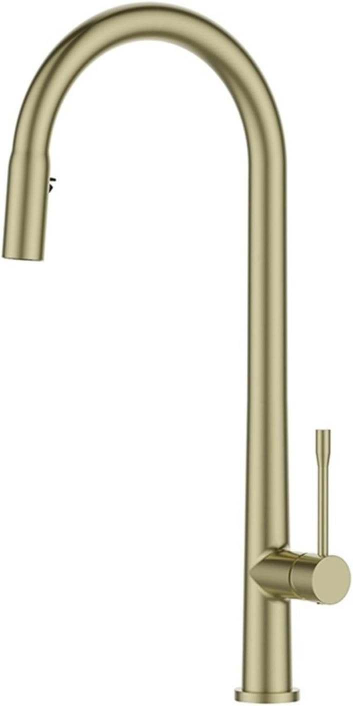Kitchen Faucet Pull Out Cold and Hot Mixer Tap Single Holde Faucet Kitchen Sink(Brushed Gold)