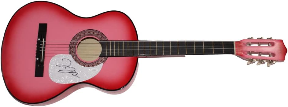 JESSIE JAMES DECKER SIGNED AUTOGRAPH FULL SIZE PINK ACOUSTIC GUITAR W/JAMES SPENCE AUTHENTICATION JSA COA - COUNTRY MUSIC BEAUTY, SOUTHERN GIRL CITY LIGHTS, ON THIS HOLIDAY