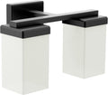 Moen 90 Degree Matte Black 2-Light Dual-Mount Bath Bathroom Vanity Light Fixture with Frosted Glass, YB8862BL