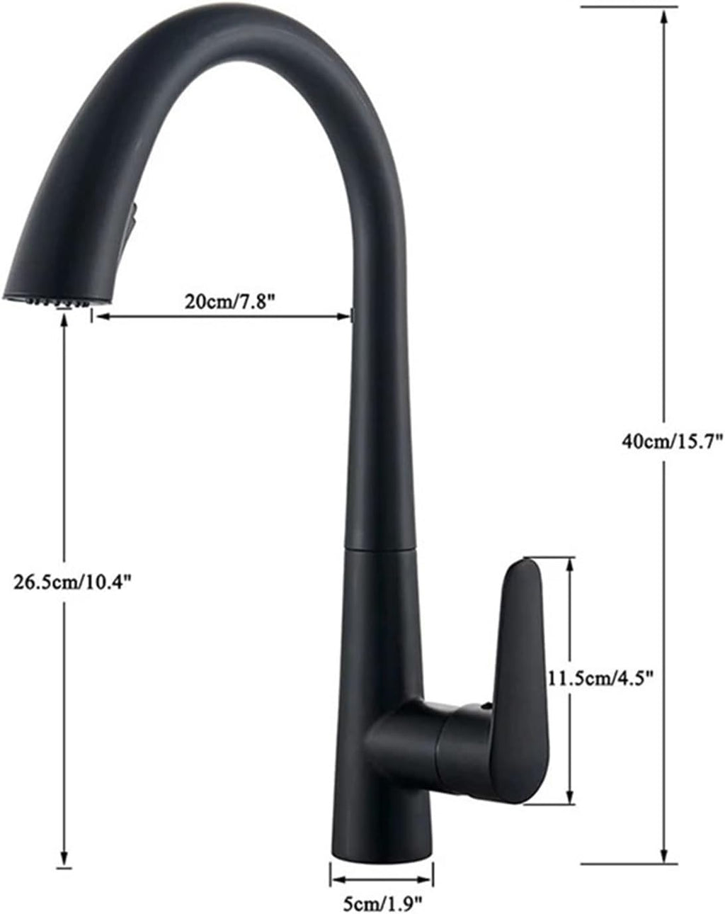 Kitchen Faucet Single Handle Pull Out Mixer Hot and Cold Water Taps Deck Mounted 360 Rotation Mixer Tap(Chrome)