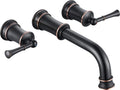 High Flow Wall Mount Tub Filler with Rough-in Valve, Wall Mount Brathtub Faucet, Brass Roman Tub Faucet 2 Handle Bathtub Faucet 360° Swivel Spout, Oil Rubbed Bronze(B2306-ORB)