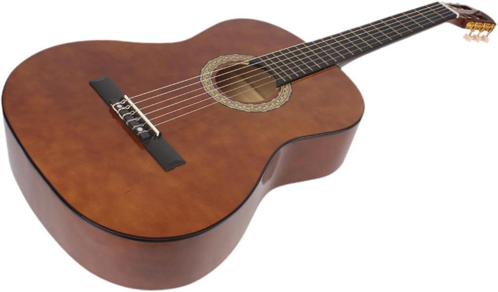 YIJU 39' Wood Classical Guitar Music Instrument Lightweight Full Size 6 Strings Acoustic Guitar for Children Students Boys Girls, Wood color