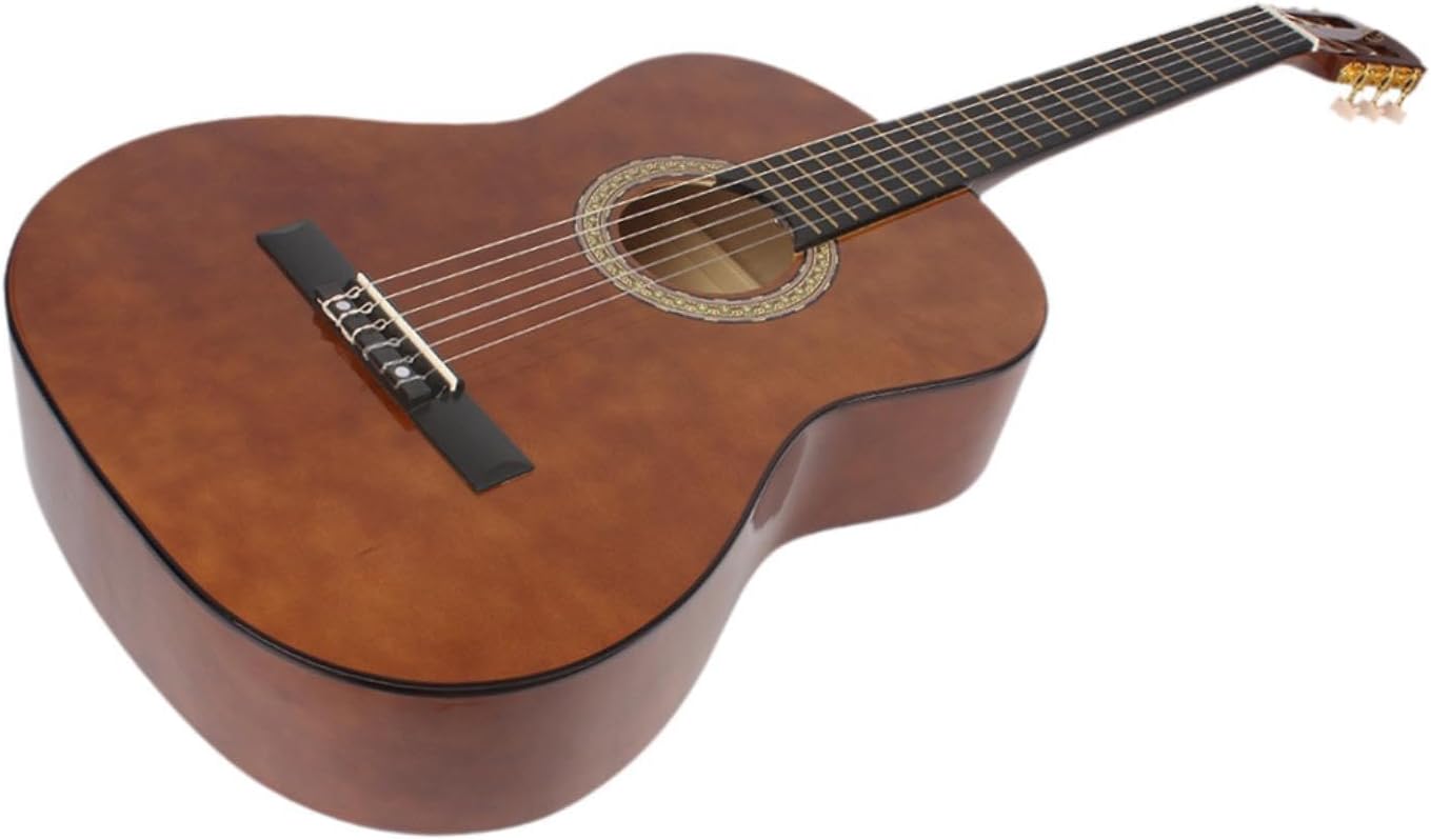 YIJU 39' Wood Classical Guitar Music Instrument Lightweight Full Size 6 Strings Acoustic Guitar for Children Students Boys Girls, Wood color