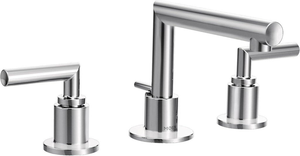 Moen TS43002 Arris Two-Handle Modern 8 in. Widespread Bathroom Faucet Trim Kit, Valve Required, Chrome