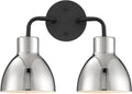Nuvo 60/6772 Sloan 2 Light Bathroom Vanity Wall Light Fixture, Matte Black and Polished Nickel Finish