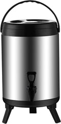 Catering Urn, 6L/8L/10L Hot Water Dispenser With Faucet, Stainless Steel Insulated Bucket Milk Tea Barrel For Hot Water And Beverage(10l)