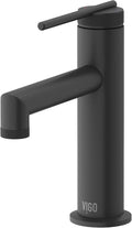 VIGO Sterling Single-Handle Single-Hole Mount Bathroom Sink Faucet, 7-Inch, Matte Black, Modern Design, Solid Brass, 1.2 GPM WaterSense & Ceramic Disc Valve, Corrosion-Resistant