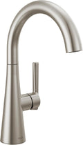 Delta Modern Brushed Nickel Single Hole Bar Sink Faucet, Single Handle Prep Sink Faucet, SpotShield Stainless 14882LF-SP