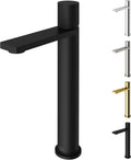 VIGO Gotham Single-Handle Single-Hole Mount Vessel Bathroom Sink Faucet, 12-Inch, Matte Black, Modern Design, Solid Brass, 1.2 GPM WaterSense & Ceramic Disc Valve, Corrosion-Resistant