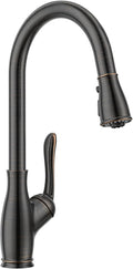 Oil Rubbed Bronze Kitchen Faucet with Pull Down Sprayer, Lava Odoro Bronze Kitchen Sink Faucet with Magnetic Docking Spray 3-Function, Brass Faucet for Kitchen Sink 1 Hole and 3 Hole, KF271-ORB