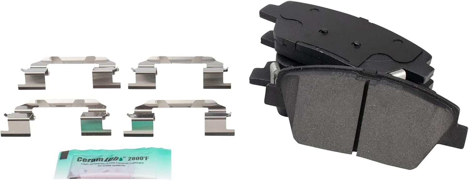 TRQ Front Brake Pad and Rotor Set Semi Metallic Vented Rotors Calipers Compatible with 2011-2014 Hyundai Sonata