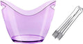 Ice Bucket 8 Liter Acrylic Ice Bucket with Ice Tongs, Plastic Tub Oval Storage Bucket Ice Buckets for 2 Wine or Champagne Bottles Ice Bucket Ice Buckets For Parties(White)