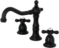 Kingston Brass KS1970AX Heritage Widespread Bathroom Faucet, Matte Black,8 x 7.56 x 7.44