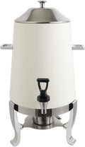 Coffee Urn With Fuel Holder, 3.5 Gallon/13L Stainless Steel Beverage Dispensers for Coffee Tea Hot Water, Hot Drink Dispenser with Stand, Chafer Urn with Spigot for Parties Catering (White)