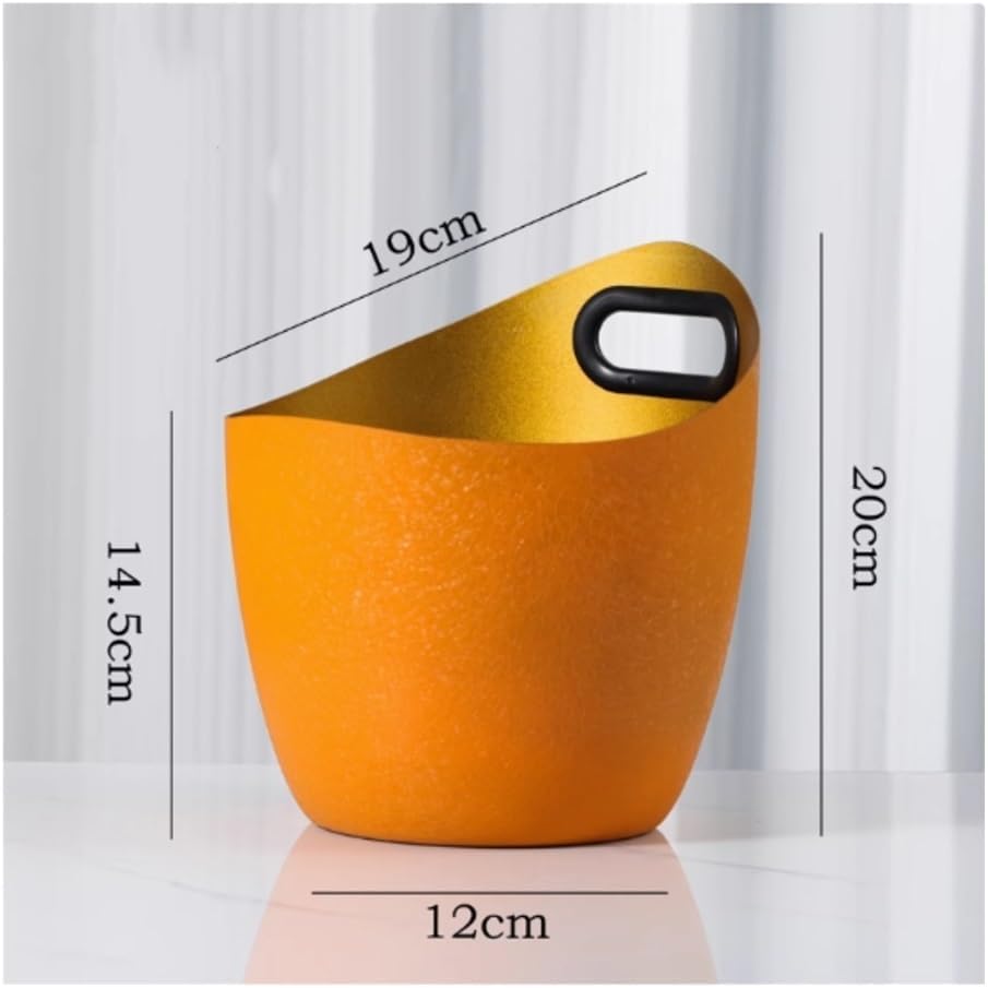 Ice Bucket, Stainless Steel Champagne Ice Bucket Curved Drink Chiller Ice Buckets for Parties(Orange)