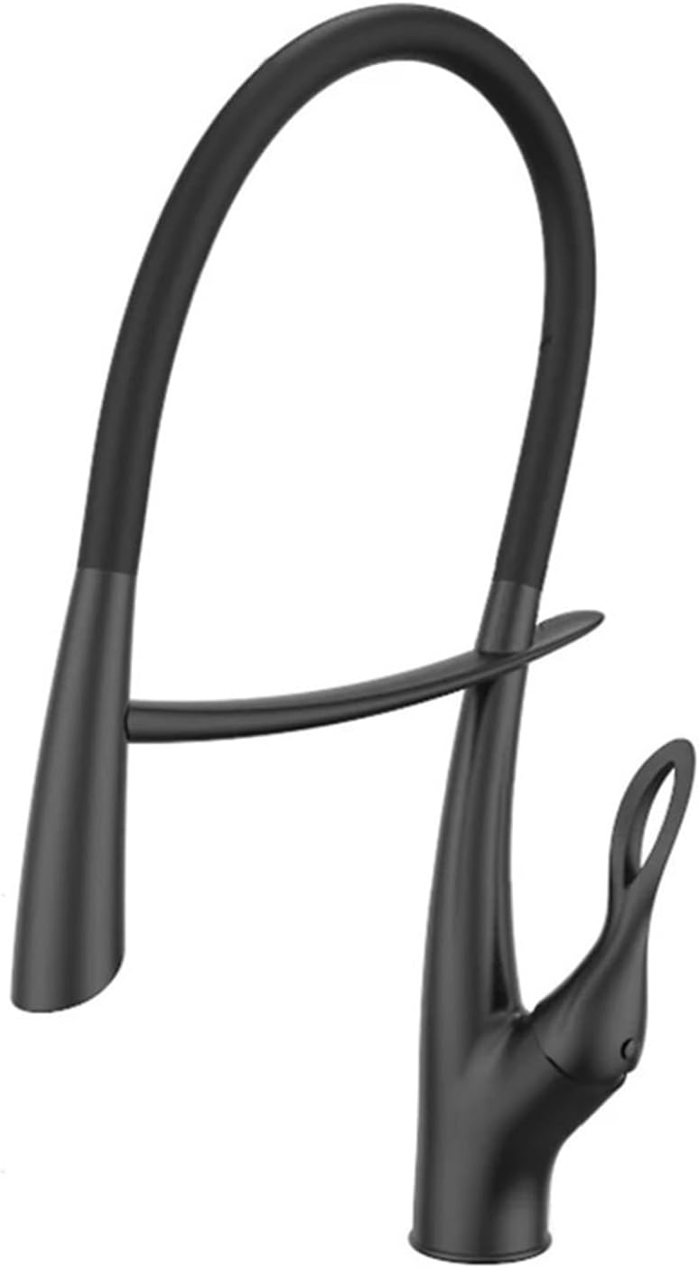 Single Handle Cold and Hot 2-Function Sink Mixer Tap Pull-Out Kitchen Faucet(Black)
