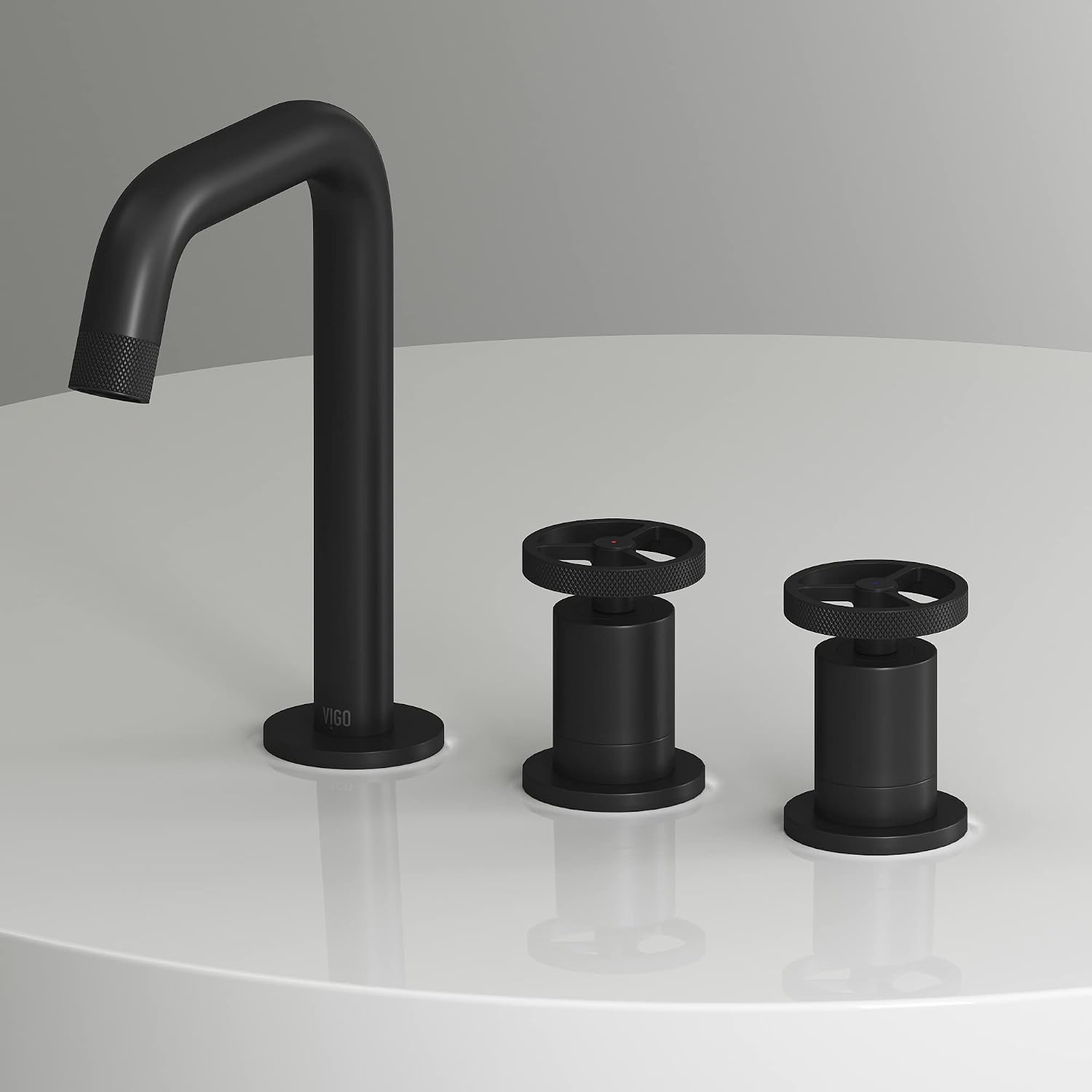 VIGO Cass Two-Handle Three-Hole Mount Widespread Bathroom Sink Faucet, 8-Inch, Matte Black, Modern Design, Solid Brass, 1.2 GPM WaterSense & Ceramic Disc Valve, Corrosion-Resistant