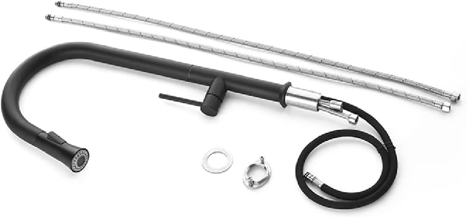 Pull Out Kitchen Sink Water Tap Single Handle Cold and Hot Water Mixer Tap 360 Rotation Kitchen Faucet(Brushed Gold)