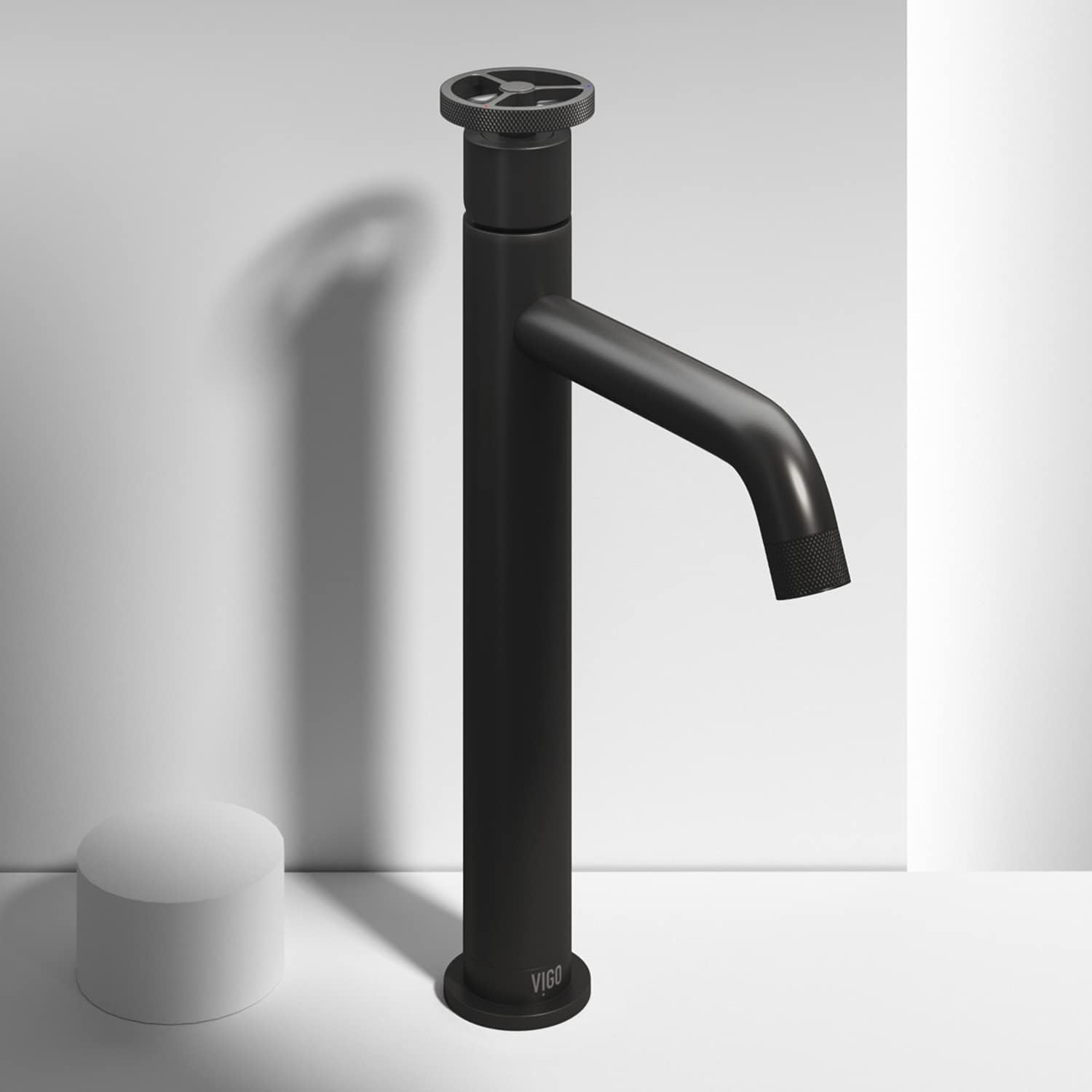 VIGO Cass Single-Handle Single-Hole Mount Vessel Bathroom Sink Faucet, 12-Inch, Matte Black, Modern Design, Solid Brass, 1.2 GPM WaterSense & Ceramic Disc Valve, Corrosion-Resistant