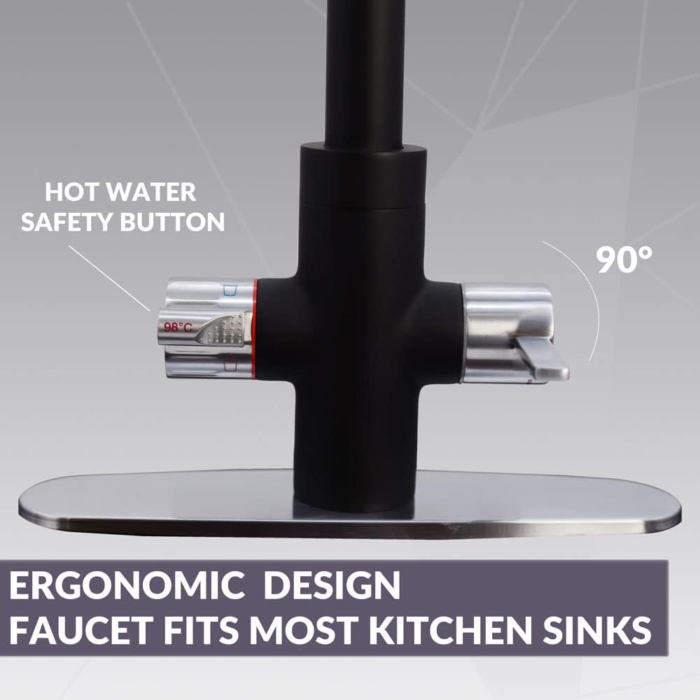 Westbrass BK124WH-12 24' Single Bowl Reversible Apron Front Solid Surface Kitchen Sink with 4 in 1 Function Faucet, Dual Water Filters, Drain Basket and Soap Dispenser, Oil Rubbed Bronze