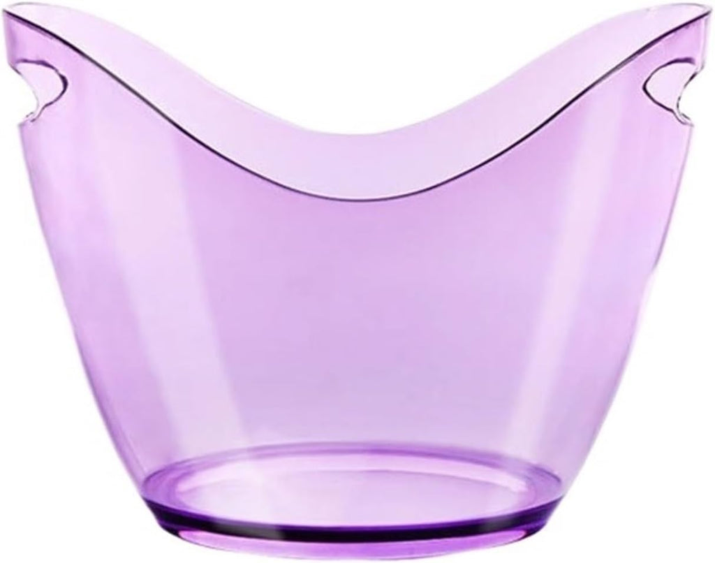 Ice Buckets 8L Acrylic Ice Bucket Tub Oval Storage Champagne Bottles for Drinks and Parties(Purple)