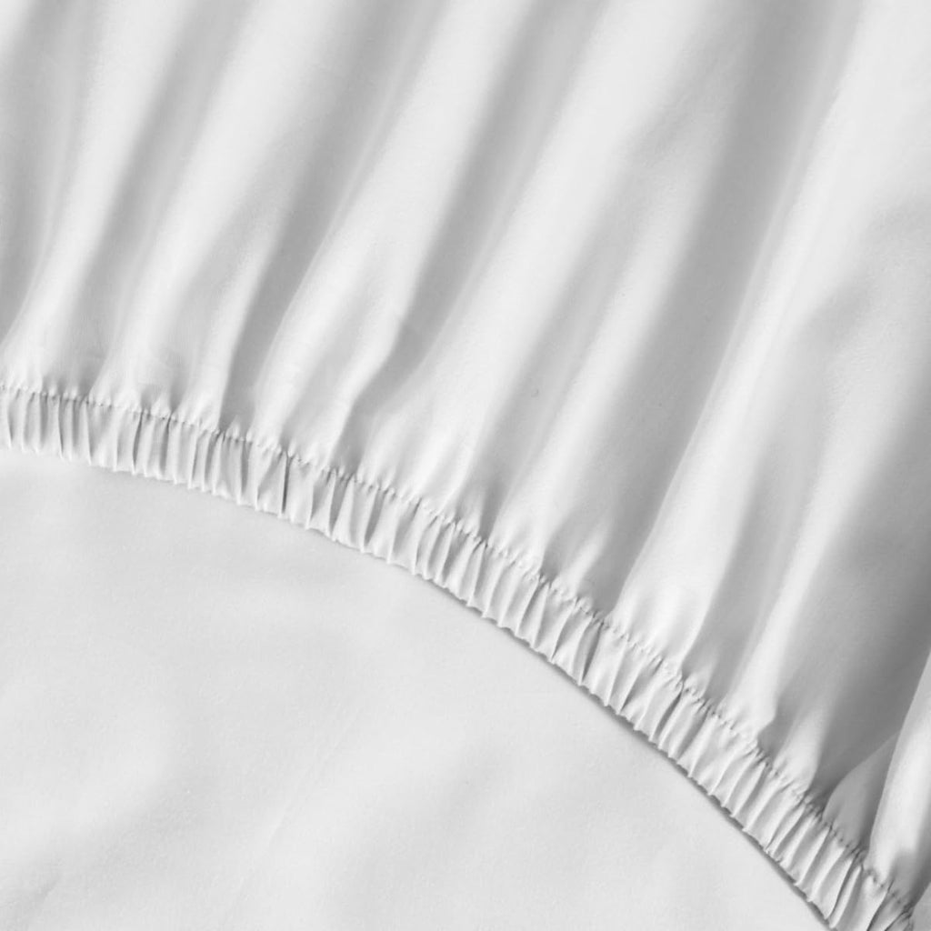 Peru Pima 415 Thread Count Percal Twin XL Sheet Set - 100% Peruvian Pima Cotton, 3 Piece (Flat, Fitted, 1 Pillowcase) - Cooling, Crisp, Deep Pocket, Hotel Quality Bedding - White