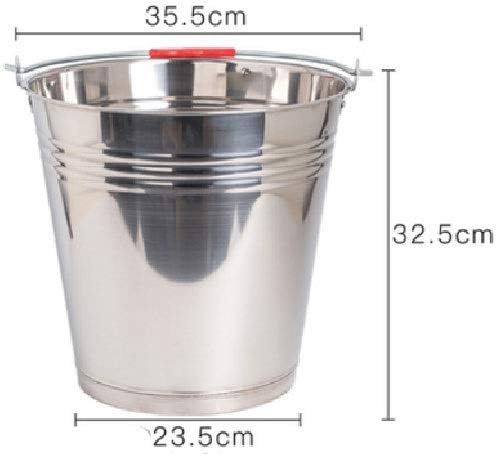 Silver Metal Galvanized Walled Ice Bucket Set with Lid, Wine Drinks Beer Cooler for Restaurant Bars 32.5 * 35.5cm
