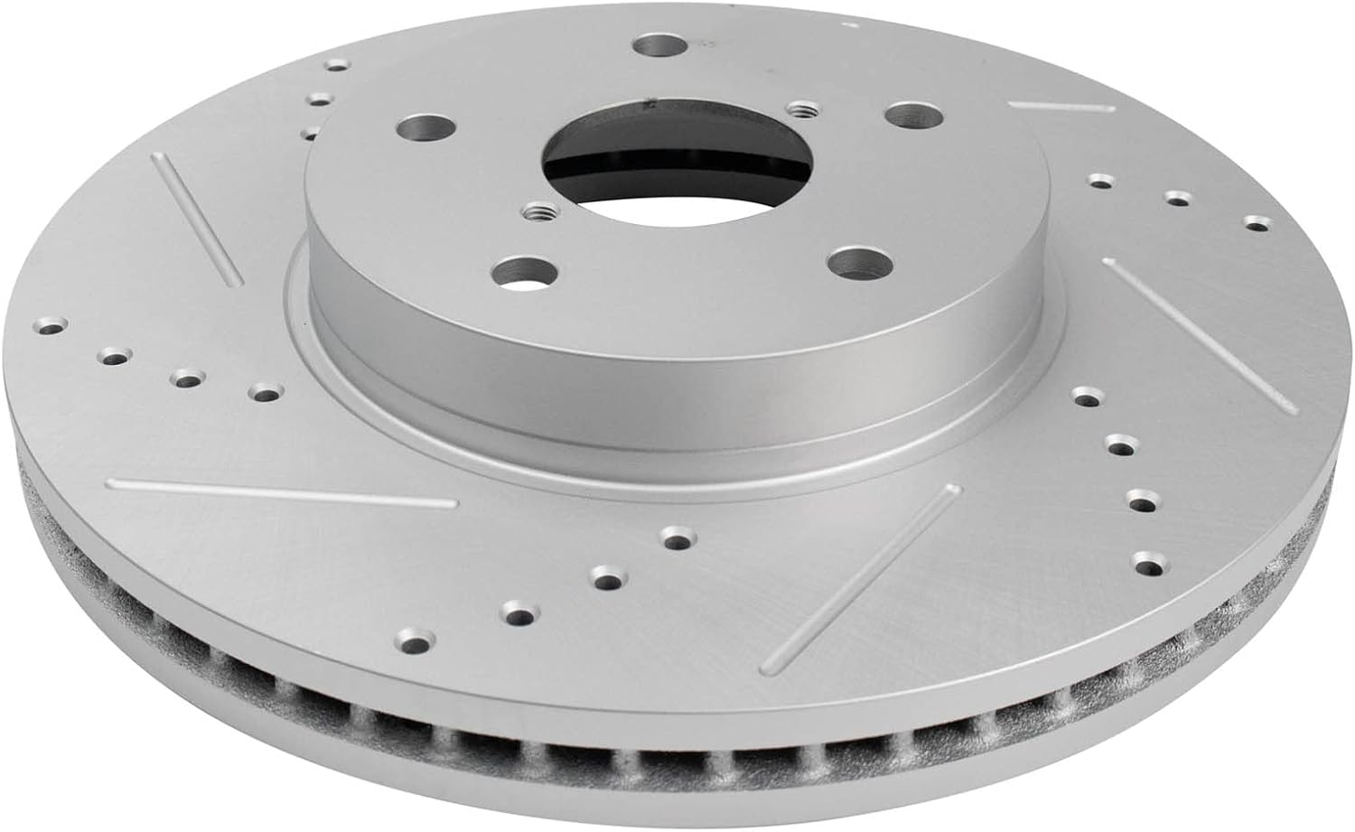 TRQ Performance Front Brake Pad and Rotor Set Ceramic G Coated Slotted Drilled Rotors Compatible with 2016-2019 Subaru Legacy