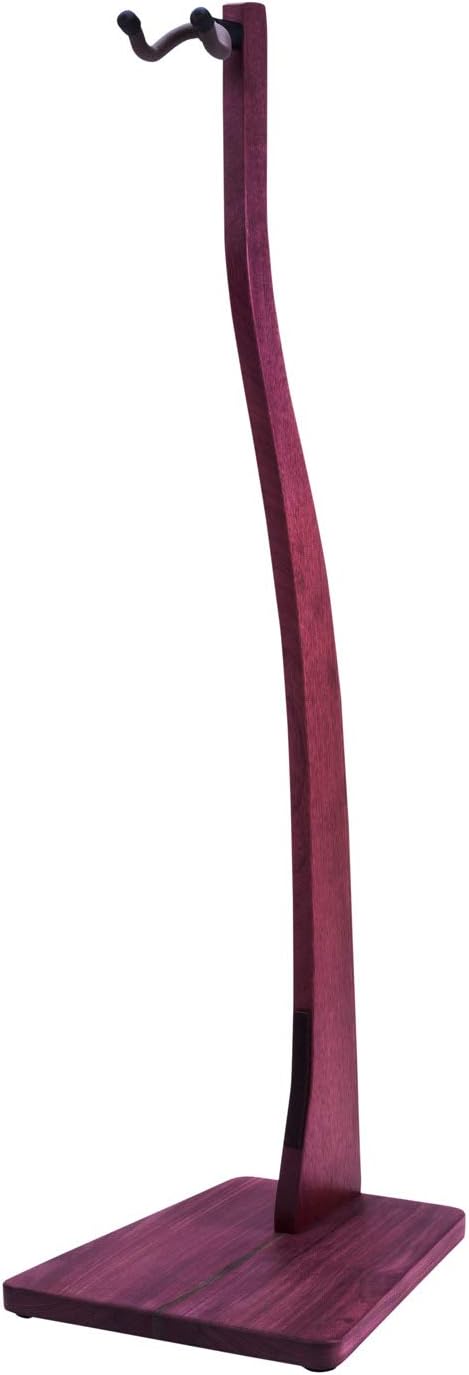 Zither Wooden Guitar Stand - Handcrafted Solid Purple Heart Wood Floor Stands Best for Acoustic, Electric and Classical Guitars, Made in USA