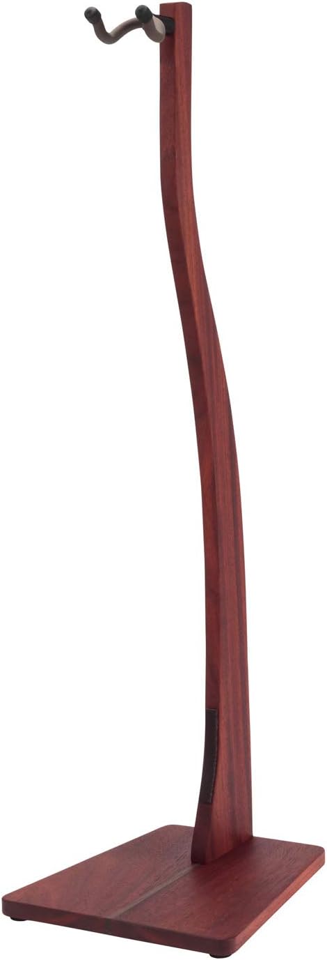Zither Wooden Guitar Stand - Handcrafted Solid Padauk Wood Floor Stands Best for Acoustic, Electric and Classical Guitars, Made in USA