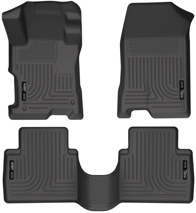 Husky Liners Weatherbeater Floor Mats | Fits 2008-2012 Honda Accord 4 Door | Front & 2nd Row, 3-pc Black - 98401