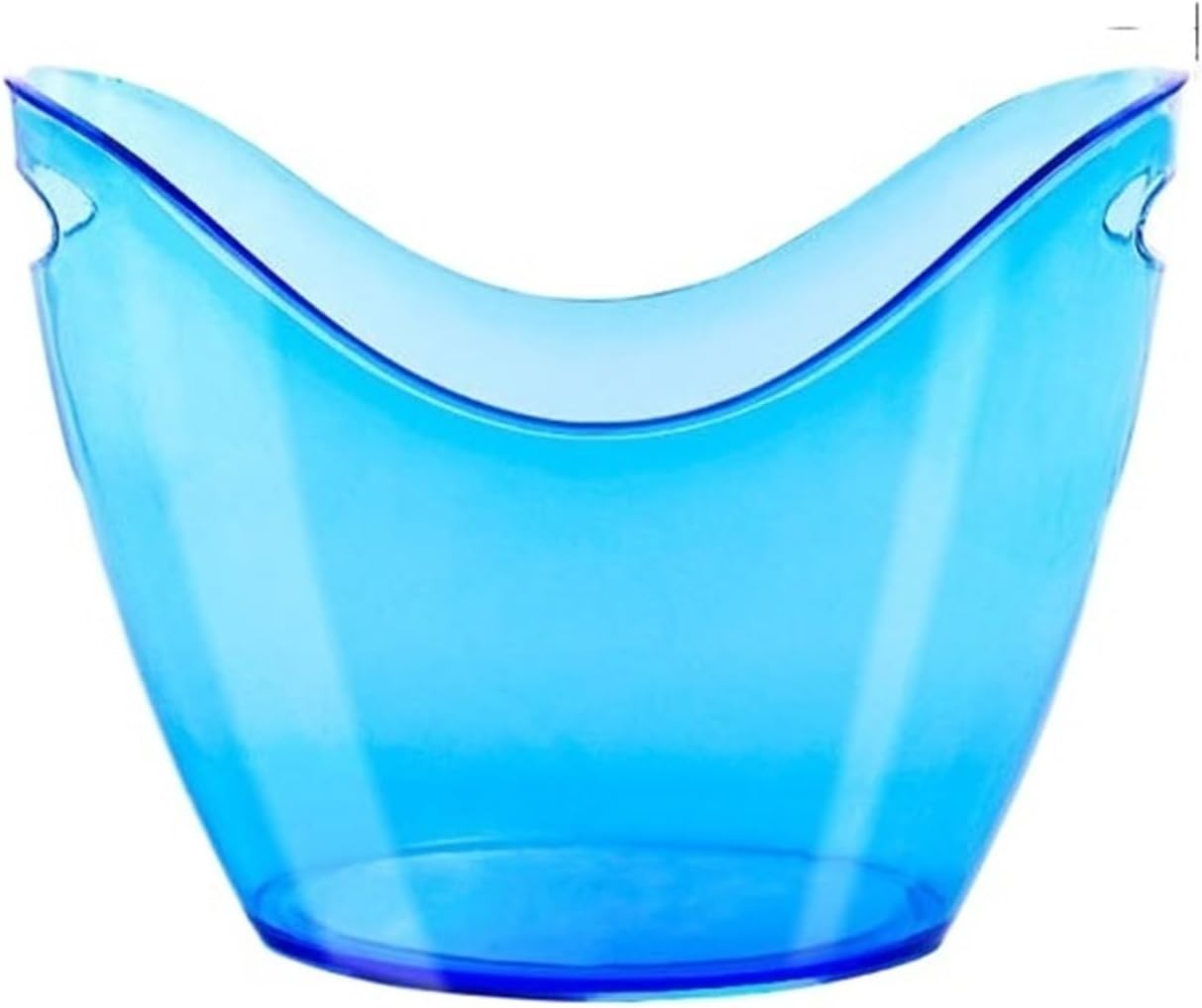 ice buckets 8L Acrylic Ice Bucket Tub Oval Storage Champagne Bottles For Drinks And Parties(Blue)