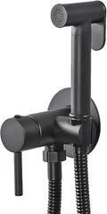 Handheld Bidet Sprayer for Toilet, Baby Cloth Diaper Hot and Cold Water Wall Mounted Brass Kit for Personal Hygiene Cleaning,Chrome(Black)