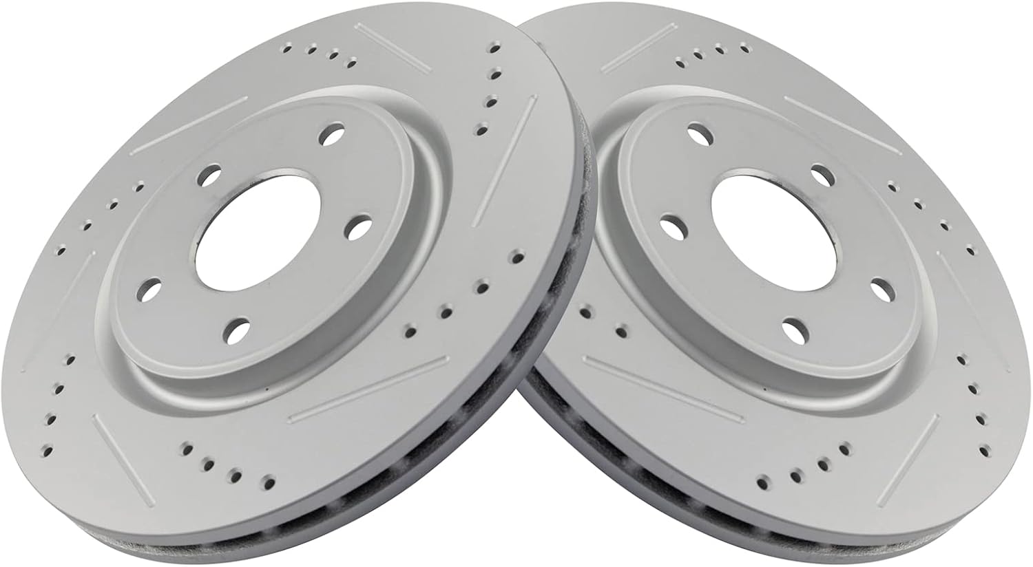 TRQ Performance Front Brake Pad and Rotor Set Ceramic Coated Drilled Compatible with 12-16 Chrysler Town & Country 12-20 Dodge Grand Caravan Journey 12-13 Volkswagen Routan 17-22 Pacifica Voyager