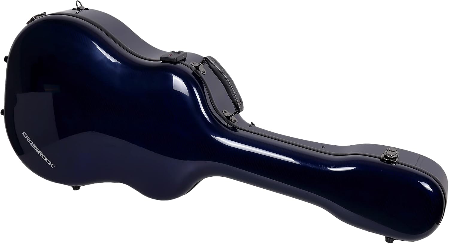 Crossrock Air Carbon Series Guitar Case - Fits 40'/41' Dreadnought Acoustic Guitar - 100% Purity Carbon Fiber Flight Case, Protective Cover, Includes TSA Lock - Blue