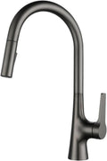 Brass Single Hole Deck Mounted 360 Degree Rotation Kitchen Pull Out Brass Faucet Hot and Cold Water Sink Taps(Black)