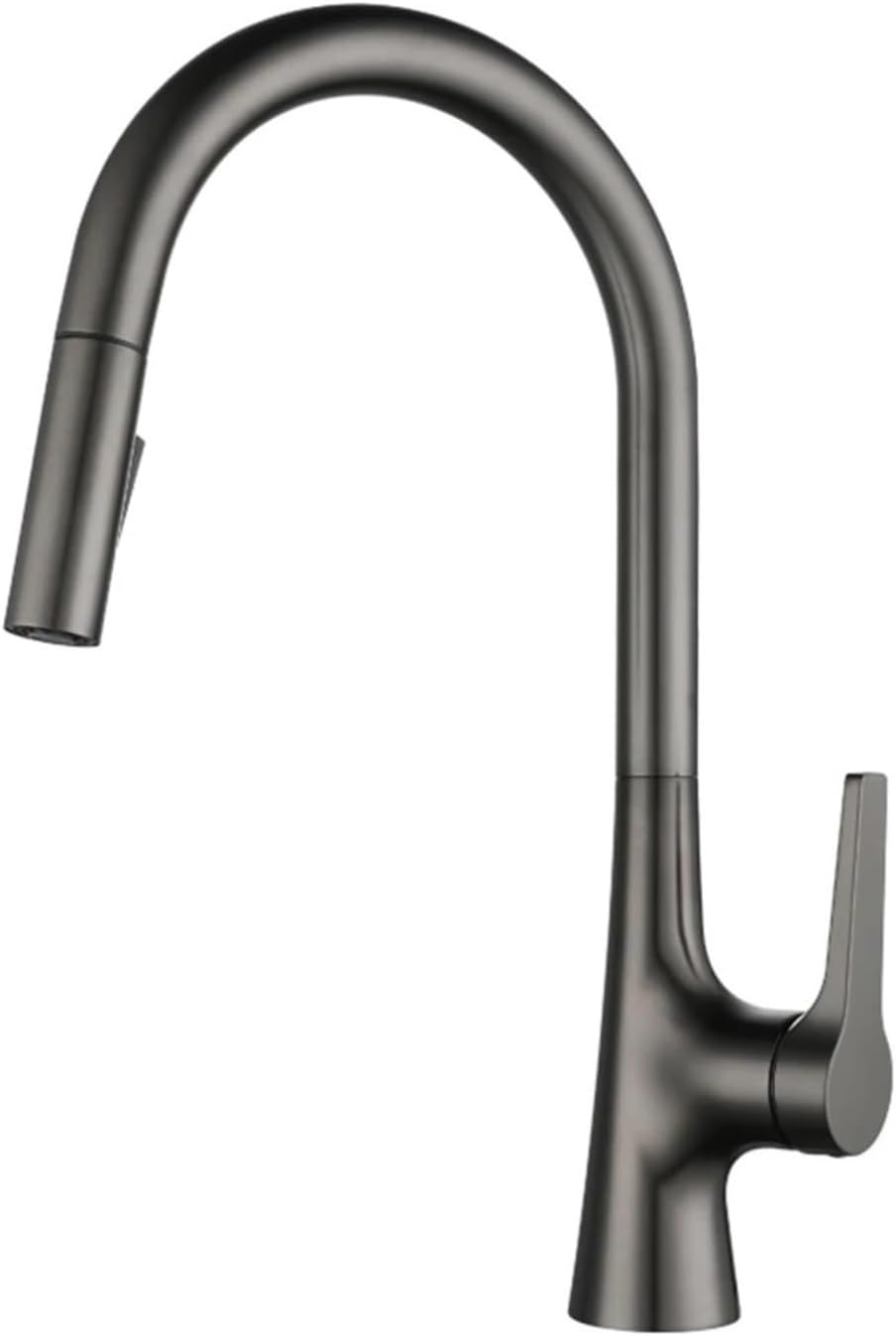 Brass Single Hole Deck Mounted 360 Degree Rotation Kitchen Pull Out Brass Faucet Hot and Cold Water Sink Taps(White)