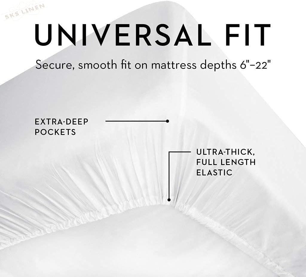 Pure 1000 Thread Count - 100% Egyptian Cotton - Sateen Weave Queen(60' X 80') Solid White Sheet Set- 4-Piece 16 Inch Elasticized Deep Pocket with Meditated Fabric