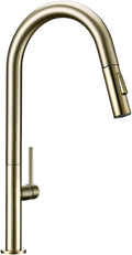 Brass Brushed Gold Black 360 Oegree Rotation Kitchen Hot and Cold Water Sink Taps Pull Out Spout Kitchen Faucet(Brushed Nickel)