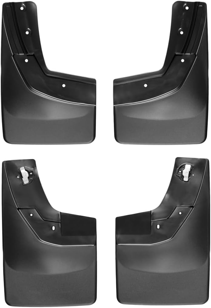 WeatherTech Custom No Drill Splash Guard MudFlaps for Chevrolet Silverado 2500HD/3500HD, Silverado LD 1500, Silverado 1500 - Front & Rear Set (110035-120035), Black