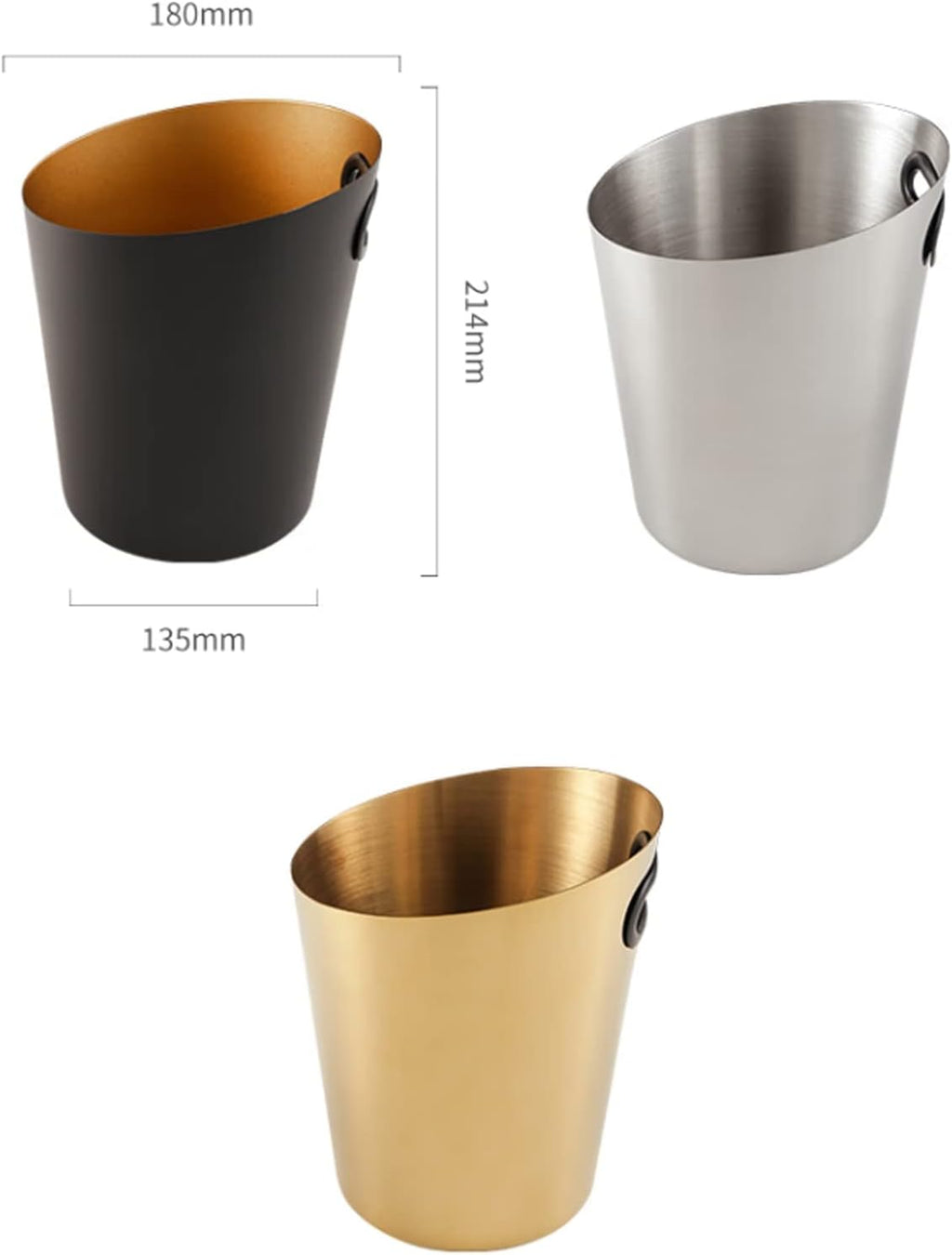 Keep Ice Frozen Longer Stainless Steel Ice Bucket, 5L Wine Food Grade Storage Tub for Drinks and Parties Black Metal Perfect for, Champagne or Beer Bottles for parties